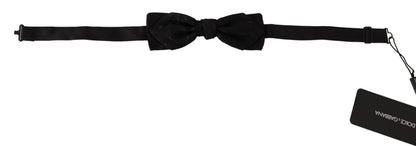 Black 100% Silk Adjustable  Bow Tie