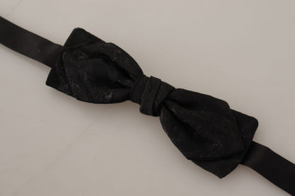 Black 100% Silk Adjustable  Bow Tie