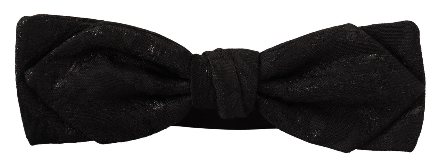 Black 100% Silk Adjustable  Bow Tie