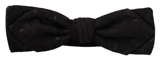 Black 100% Silk Adjustable  Bow Tie