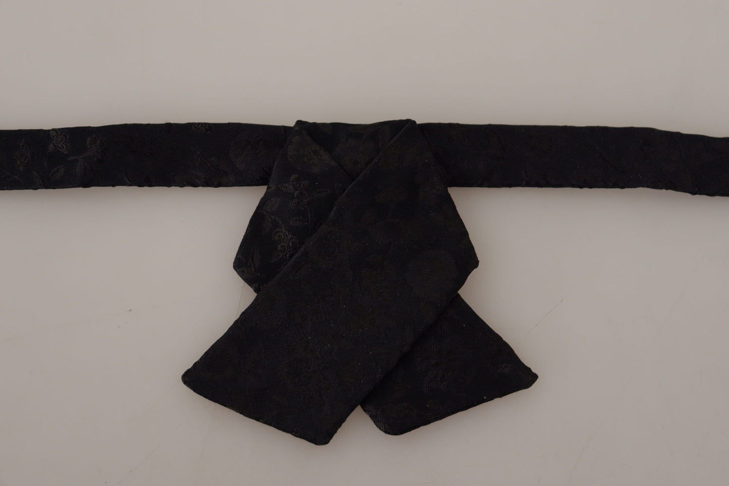 Black 100% Silk Adjustable Neck Papillon Bow Tie