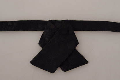 Black 100% Silk Adjustable Neck Papillon Bow Tie