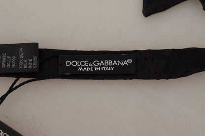 Black 100% Silk Adjustable Neck Papillon Bow Tie