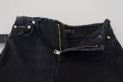 Black Cotton Skinny High Waist Denim Jeans