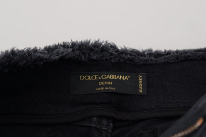 Black Cotton Skinny High Waist Denim Jeans