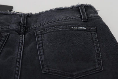Black Cotton Skinny High Waist Denim Jeans