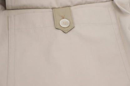 Beige Cotton Women Cargo Pants