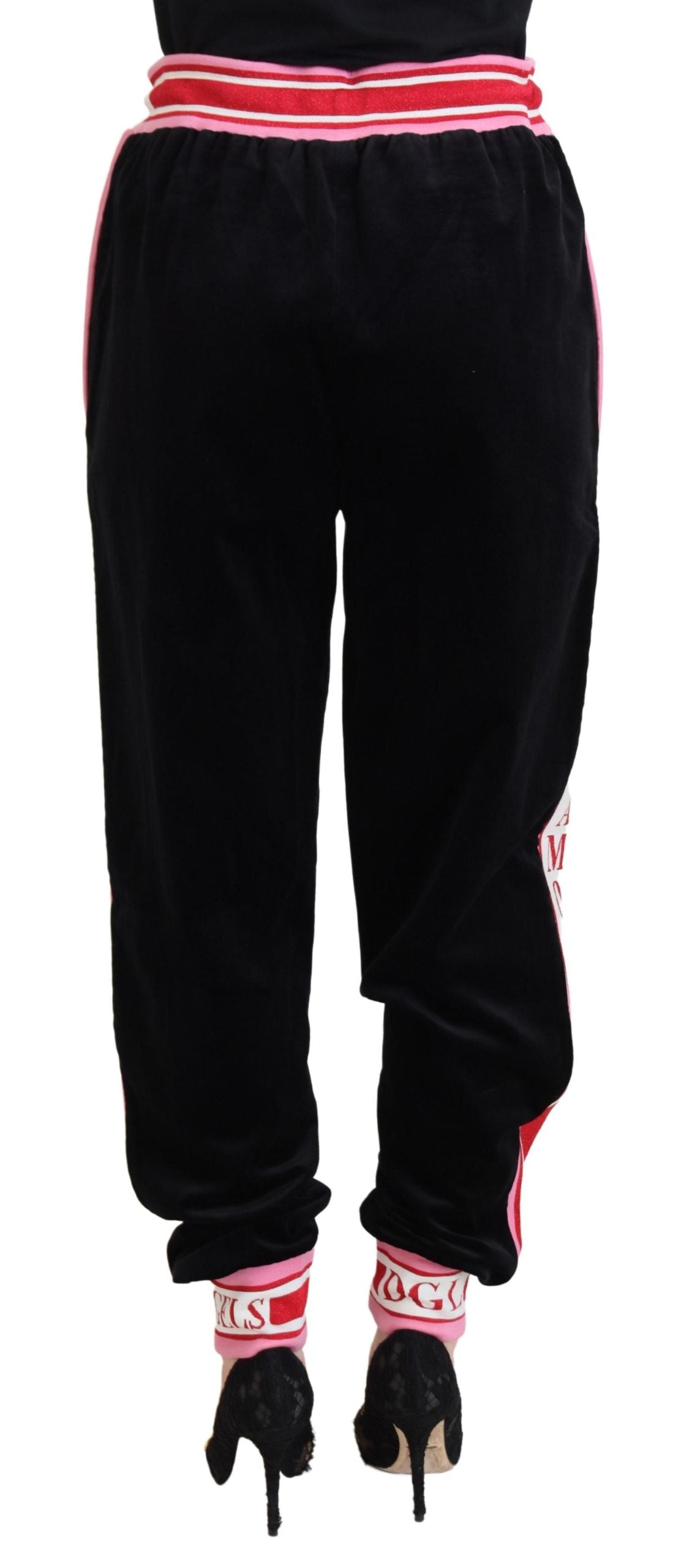 Black Cotton DG Logo Sweatpants Pants