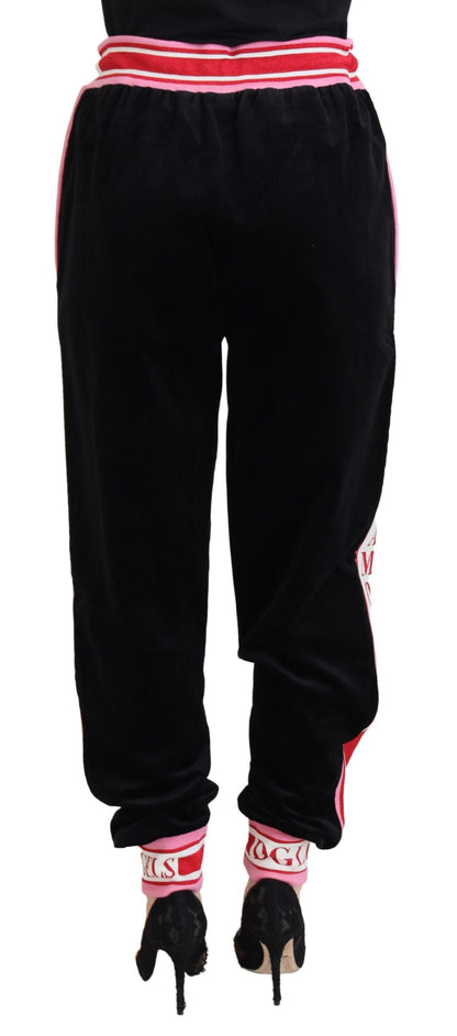 Black Cotton DG Logo Sweatpants Pants