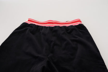 Black Cotton DG Logo Sweatpants Pants
