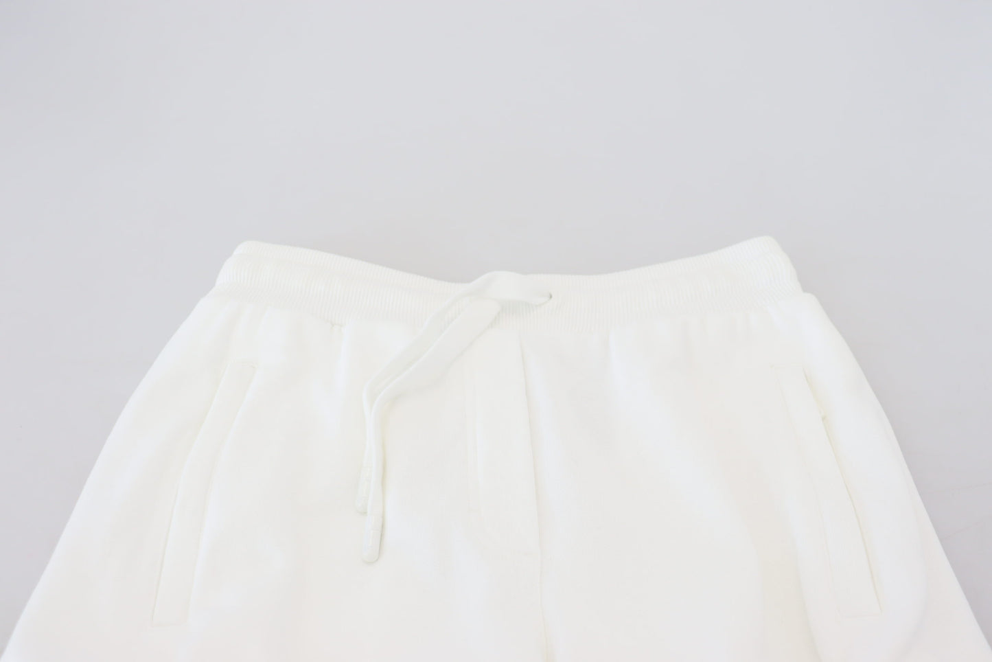White Cotton Women Sweatpants Pants