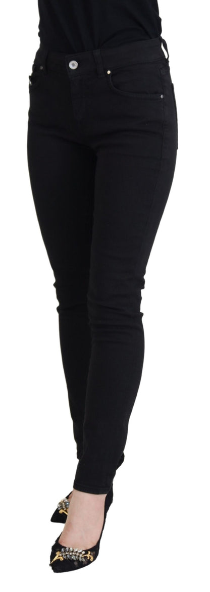Black Cotton Skinny Women Denim Jeans