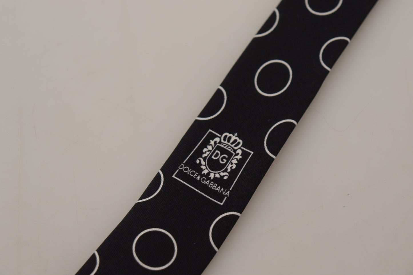Black Circle Fantasy Print Silk Adjustable Accessory Tie