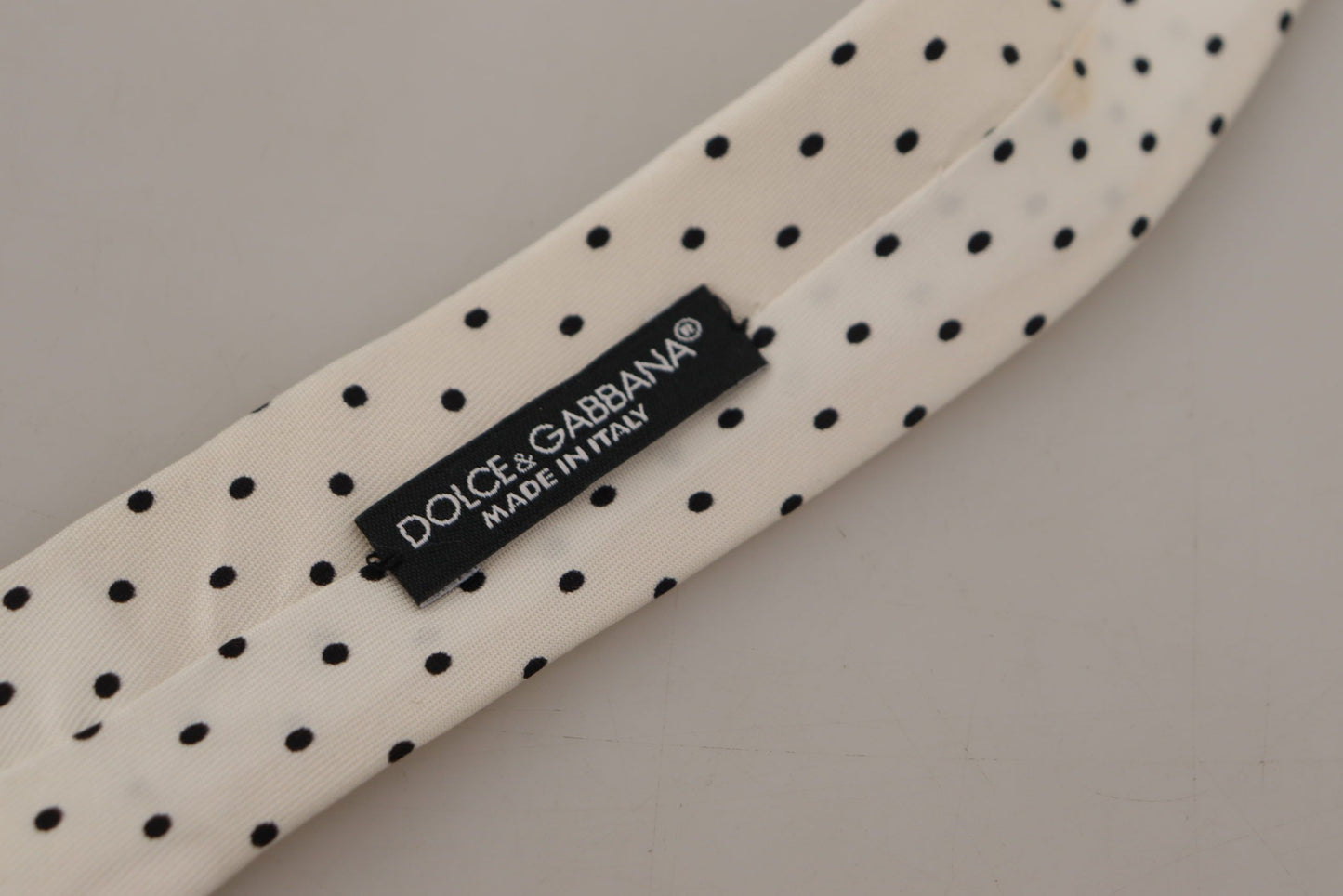 White Black Polka dots Adjustable Tie
