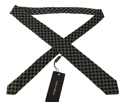 Black DG Logo Pattern 100% Silk Accessory Necktie