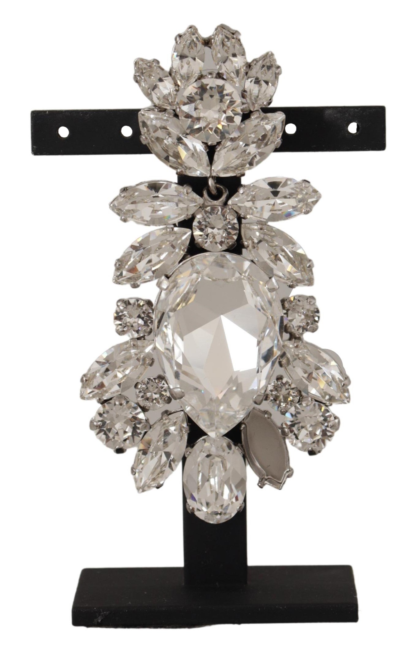 White Large Baroque Crystal Women Brooch
