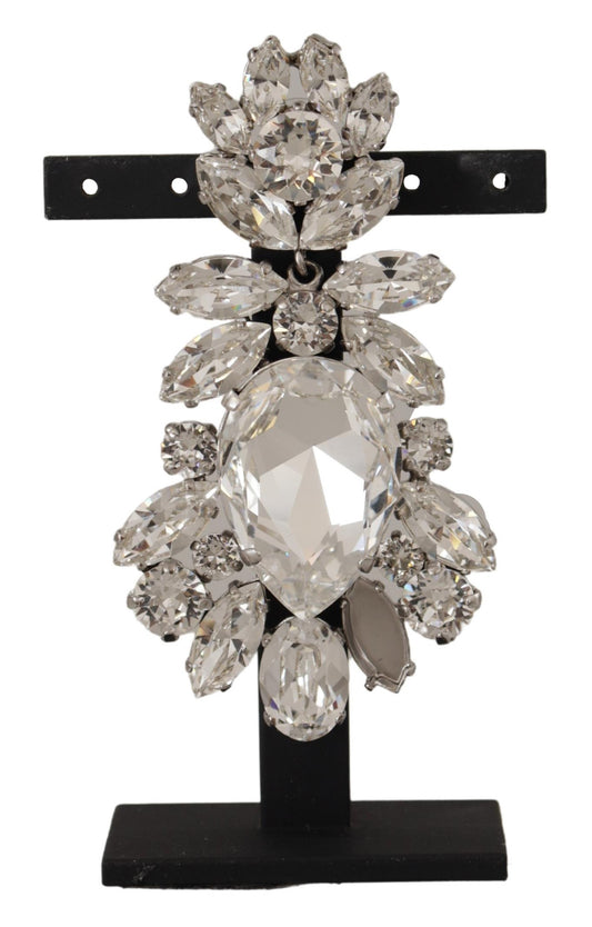 White Large Baroque Crystal Women Brooch