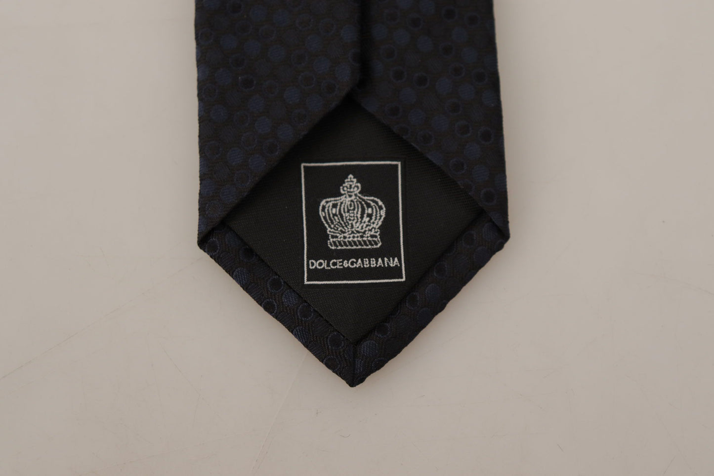 Black Blue Polka Dots Accessory 100% Silk Necktie