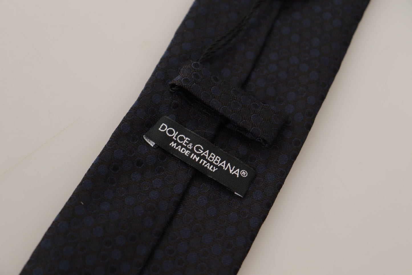Black Blue Polka Dots Accessory 100% Silk Necktie