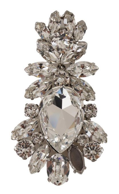 White Large Baroque Crystal Women Brooch