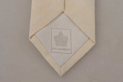 White Crown Print Silk Adjustable Accessory Tie