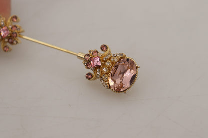 925 Sterling Silver Large Crystals Pin Brooch
