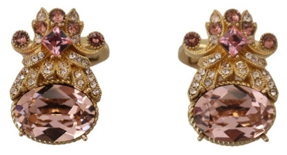 925 Sterling Silver Pink Crystal Men Cufflinks