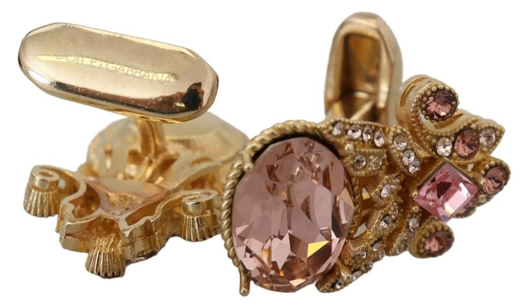 925 Sterling Silver Pink Crystal Men Cufflinks