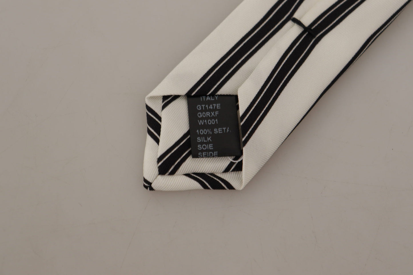 White Black Strips Accessory Necktie