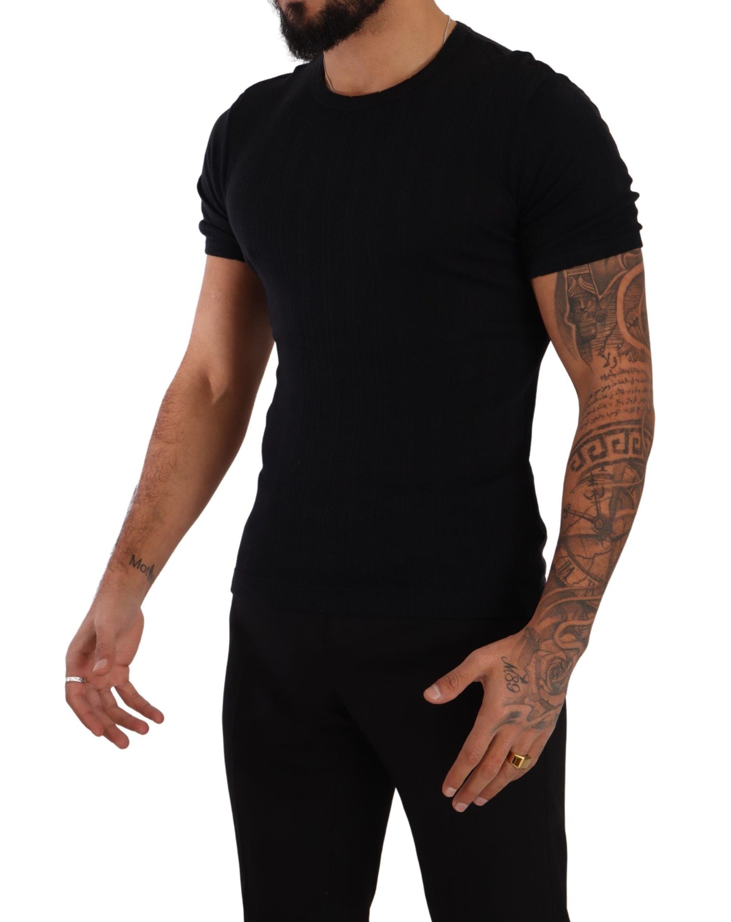 Black Cotton Stretch T-shirt Underwear