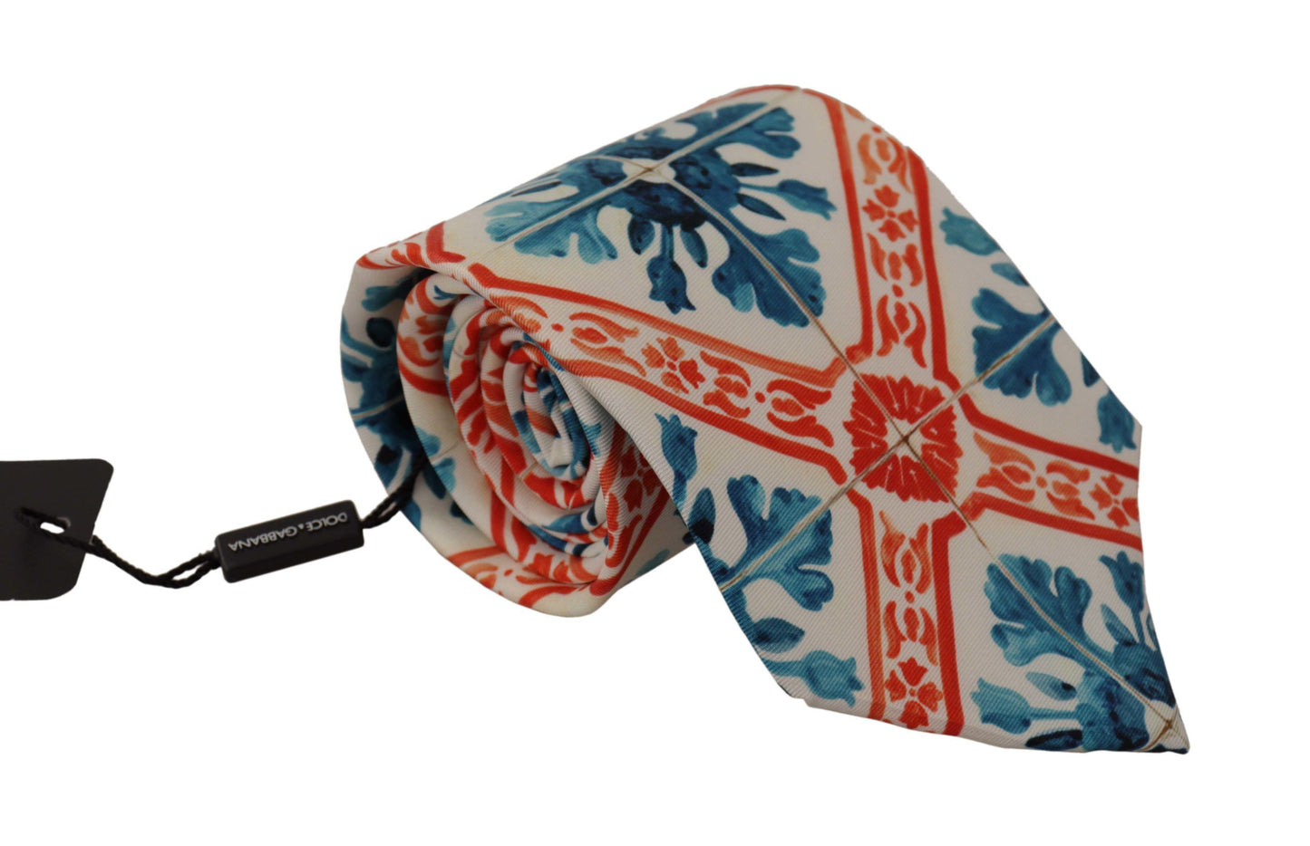 Beige Multicolor Majolica Accessory Necktie