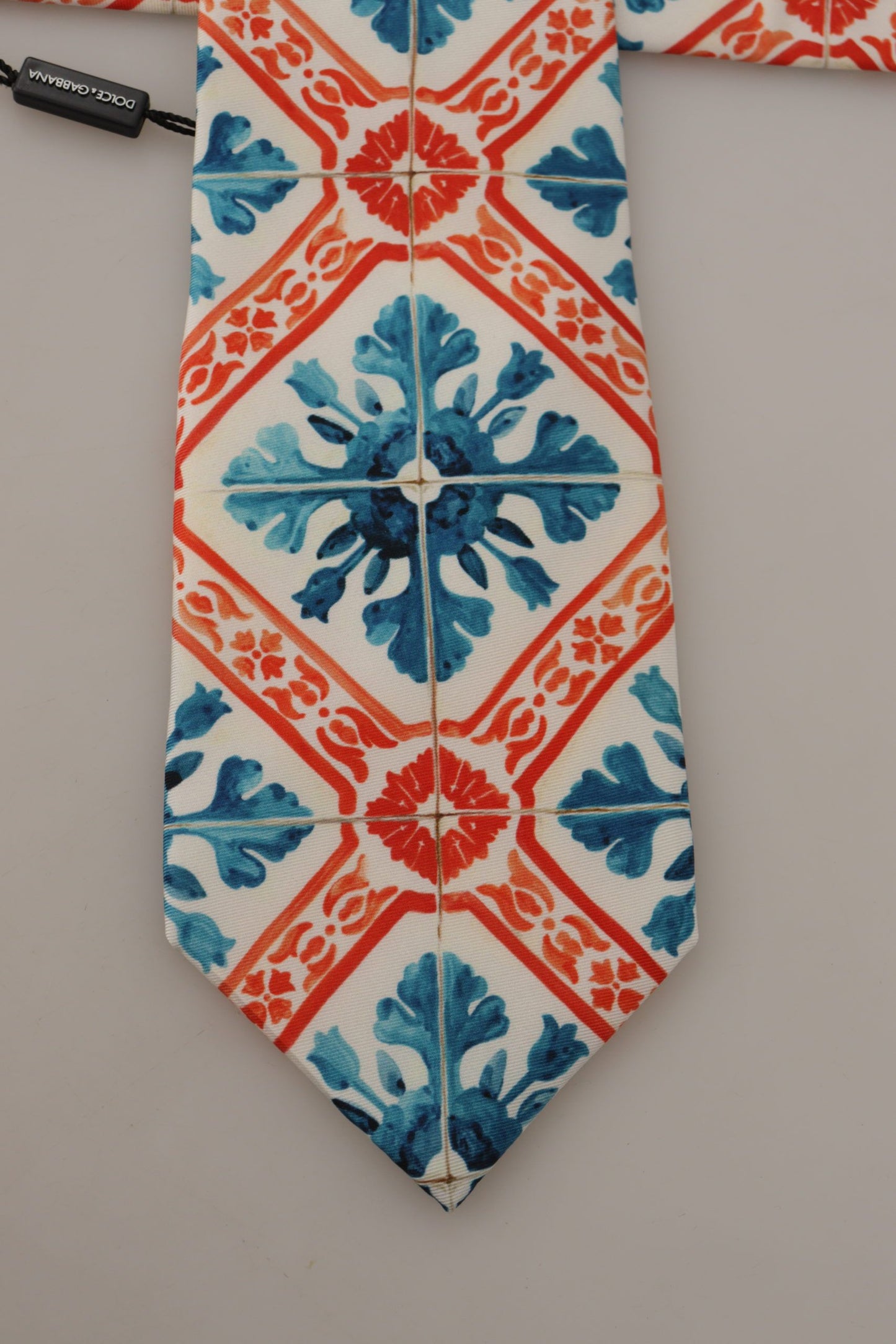 Beige Multicolor Majolica Accessory Necktie