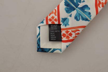 Beige Multicolor Majolica Accessory Necktie