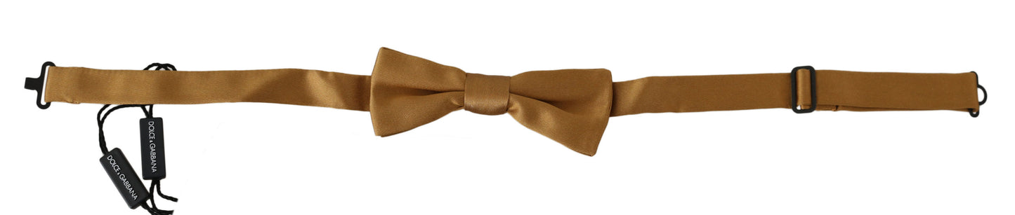 Gold 100% Silk Adjustable Neck Papillon Men Bow Tie