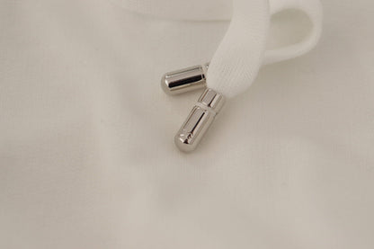 White Hoodie Pullover Embroidered Sweater