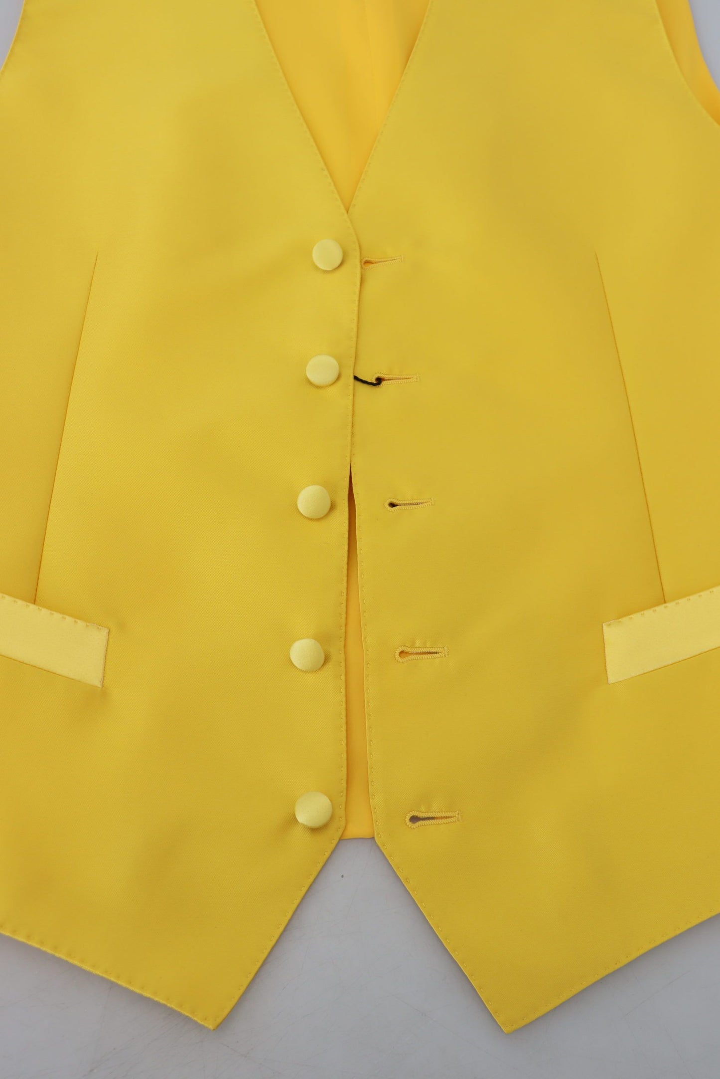 Yellow Polyester Waistcoat Dress Formal Vest