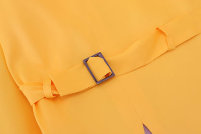 Yellow Polyester Waistcoat Dress Formal Vest