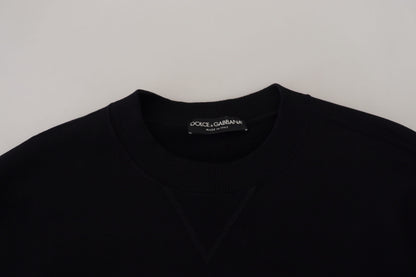 Black Cotton D&G Crystals Pullover Sweater