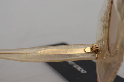 Beige Crystal Embellishment Round Frame DG4315 Sunglasses