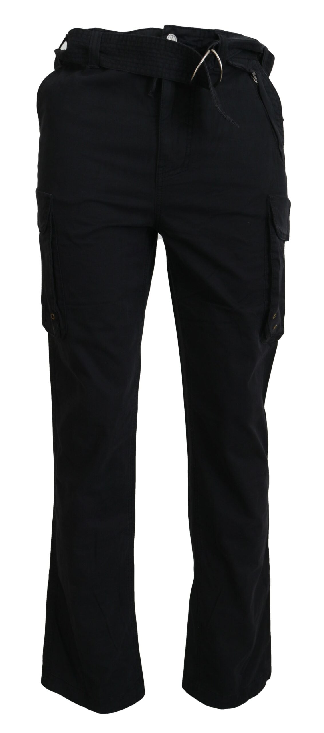 Black Belted Cargo Men Pants