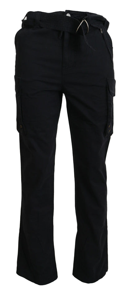Black Belted Cargo Men Pants
