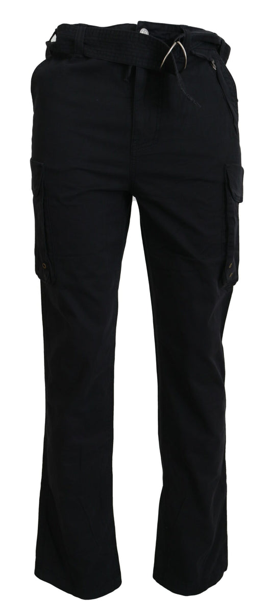 Black Belted Cargo Men Pants