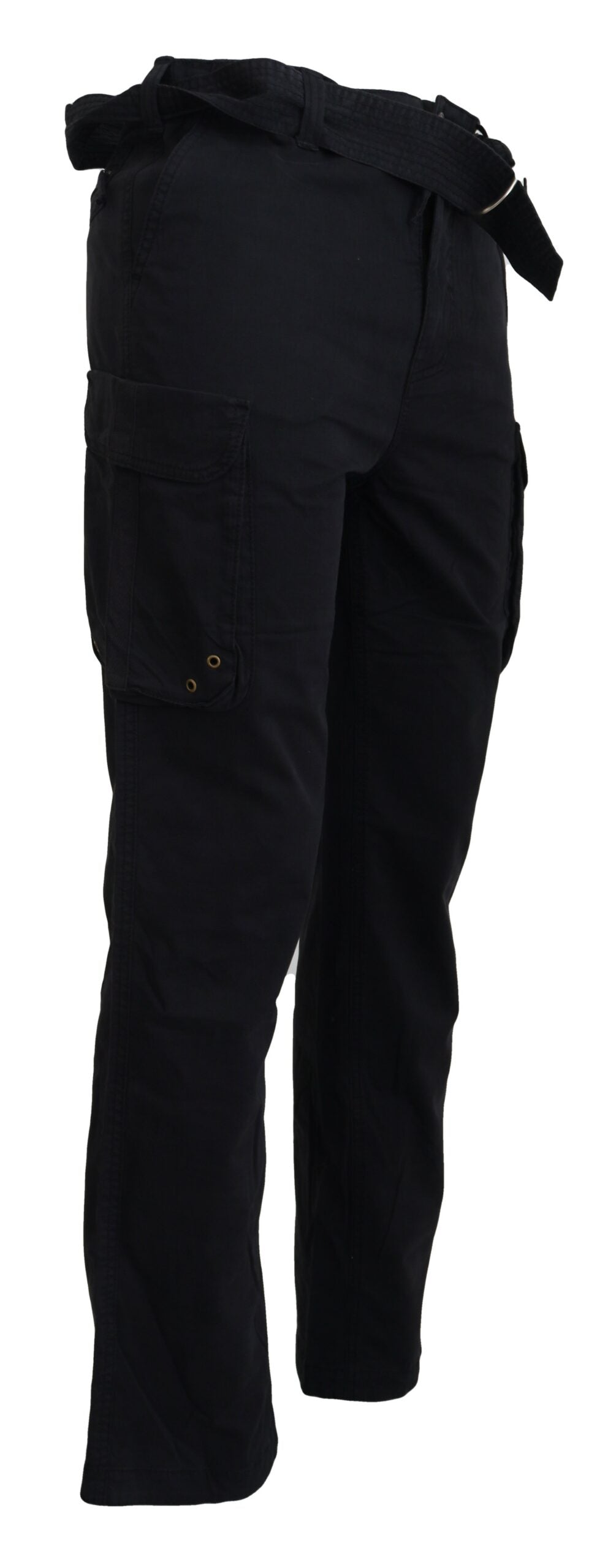 Black Belted Cargo Men Pants