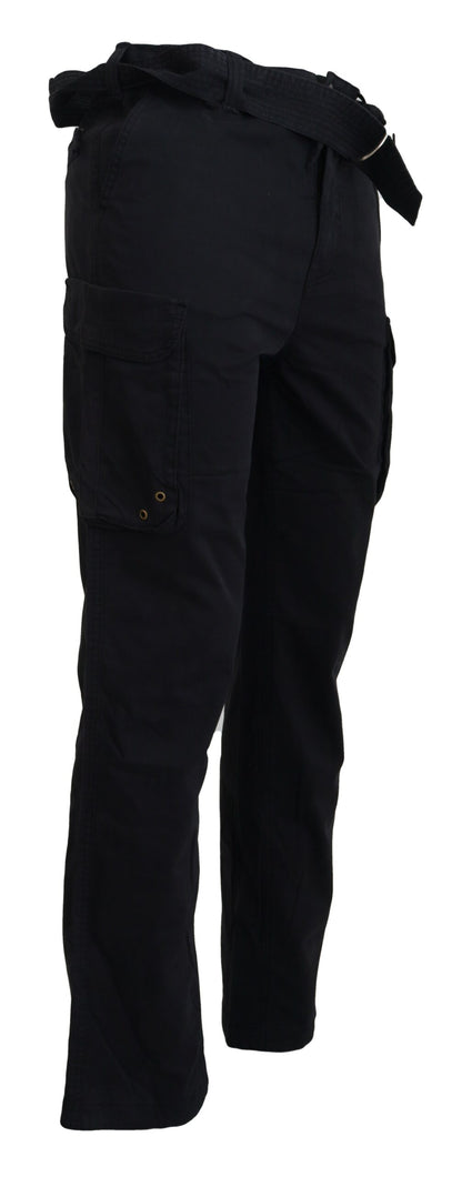 Black Belted Cargo Men Pants
