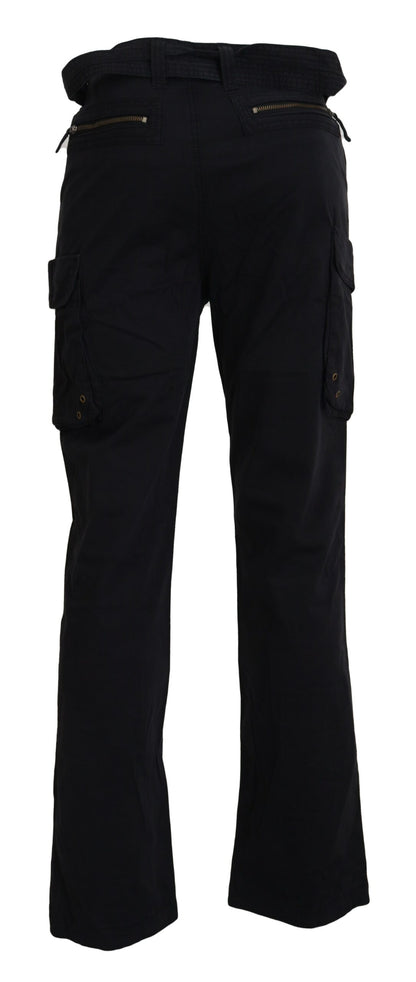 Black Belted Cargo Men Pants