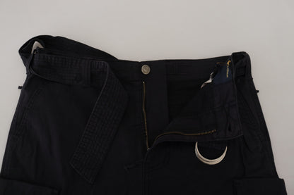 Black Belted Cargo Men Pants