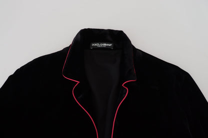 Black Button Belted Blazer Viscose Jacket