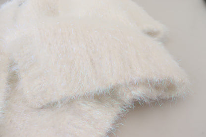 White Long Sleeves Fringes Cardigan Jacket