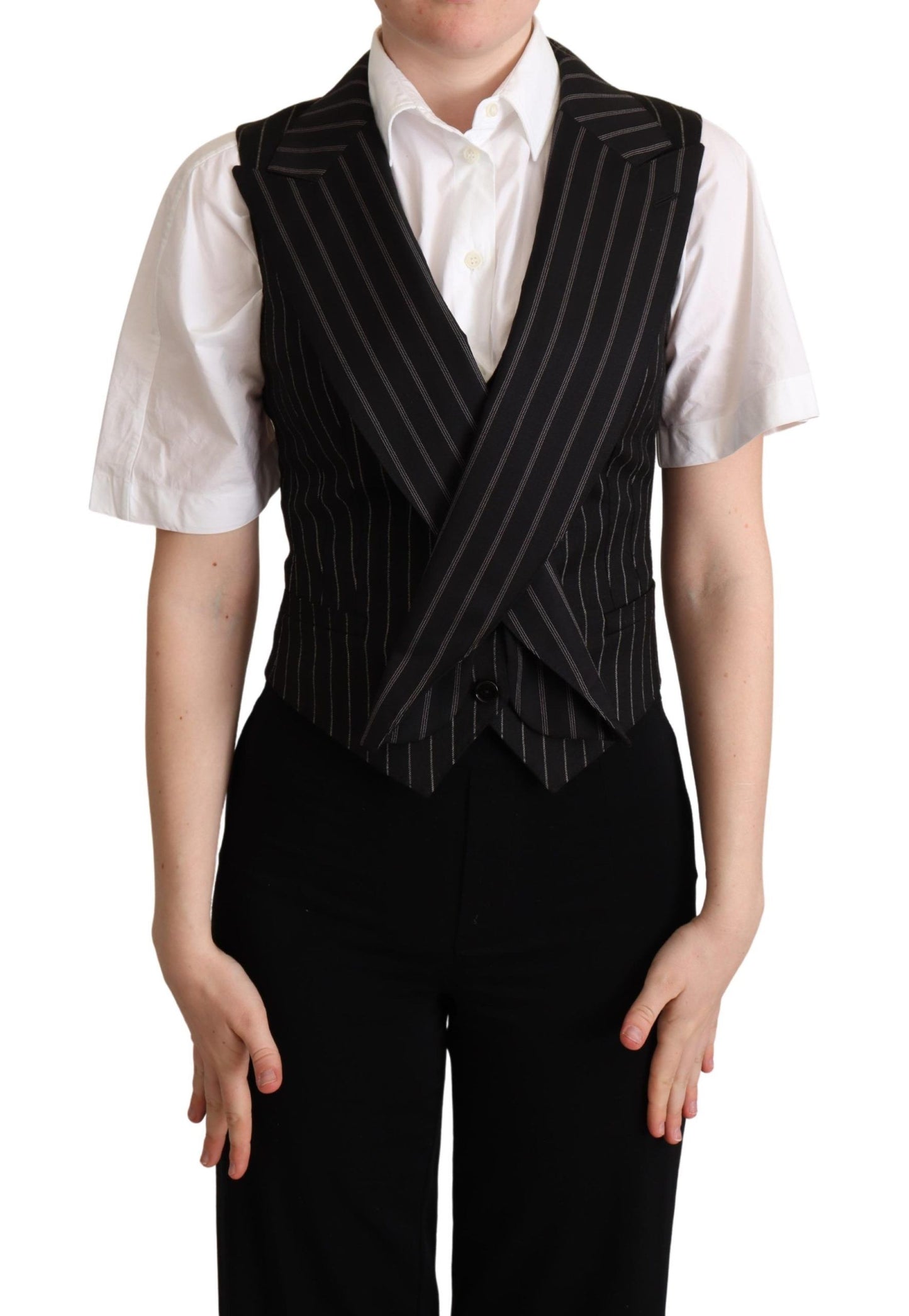 Black Brown Leopard Print Waistcoat Vest