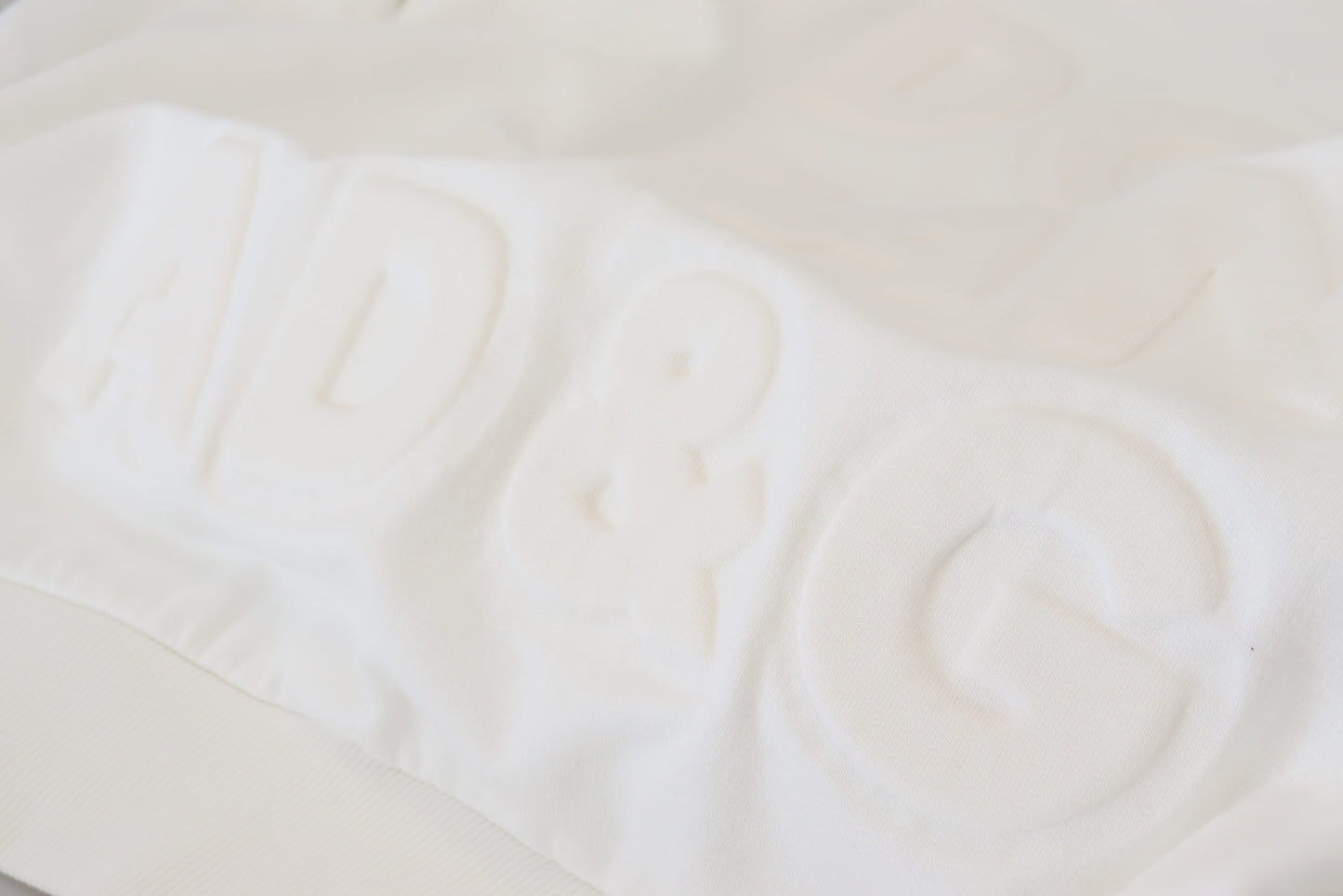 White Logo Embossed Cotton Sweatshirt Sweater